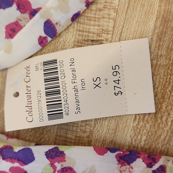 COLDWATER CREEK Savannah Floral No Iron Shirt, size XS - Picture 10 of 11